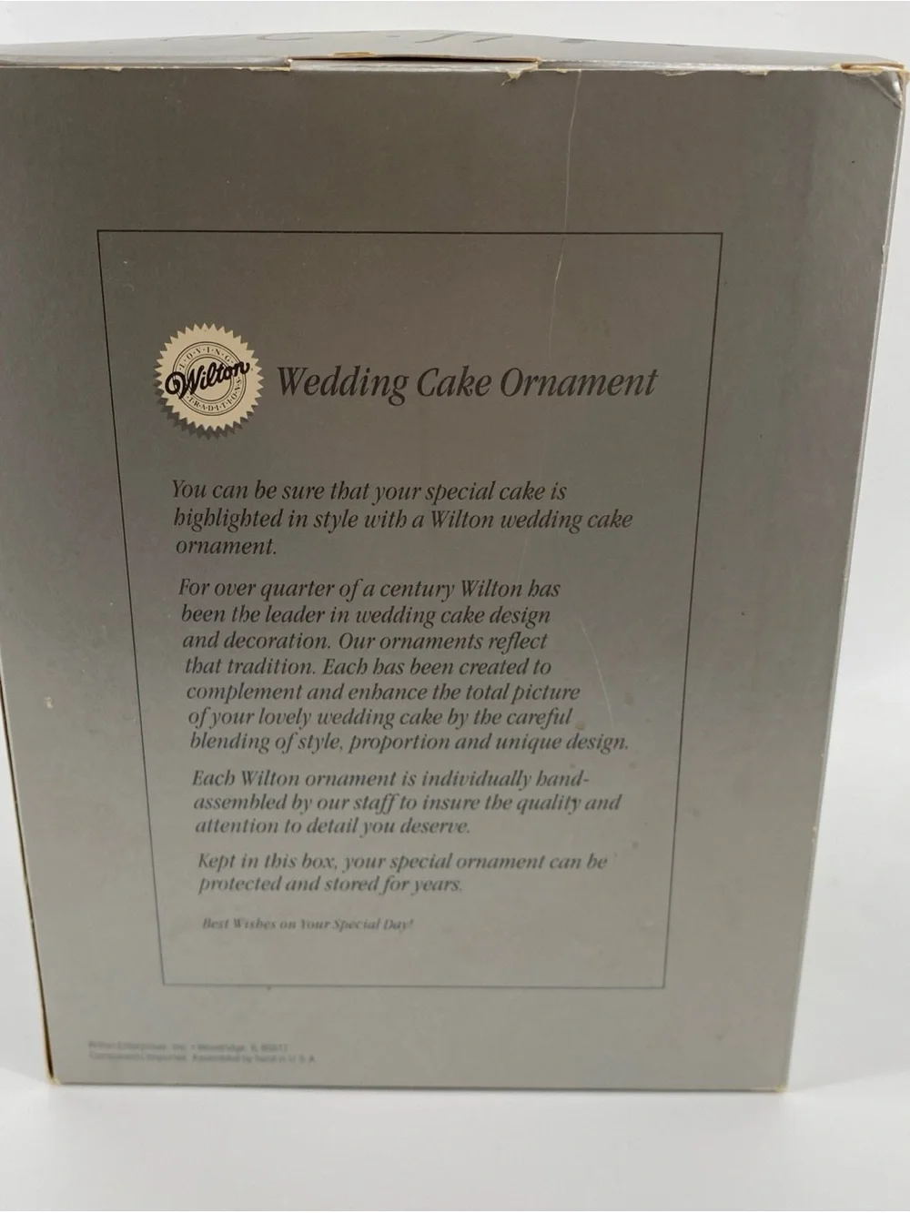 Vintage Wilton White and Black Bride & Groom Wedding Cake Topper